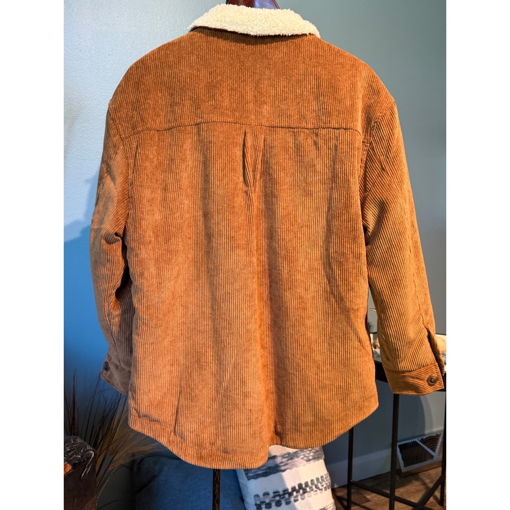 Ashley By 26 International Camel Corduroy Sherpa Utility Jacket Brown Large - Picture 4 of 8